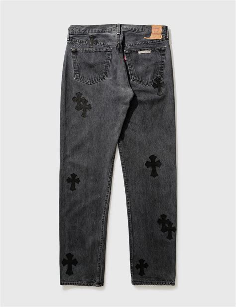 chrome hearts levi's jeans black